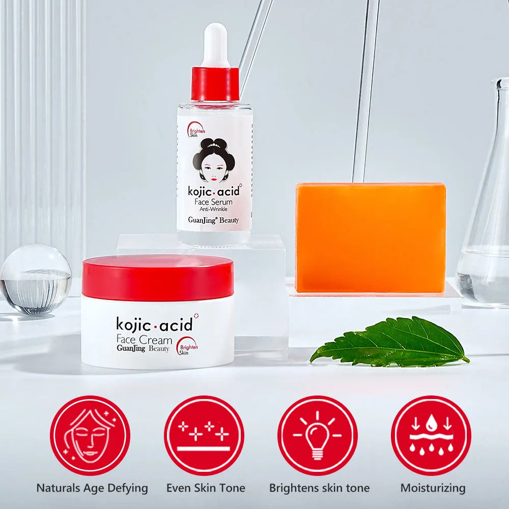 Guanjing Kojic Acid Whitening 3pc Skin Care Set for Brighten Skin | Premium Skincare & Beauty Products in Pakistan