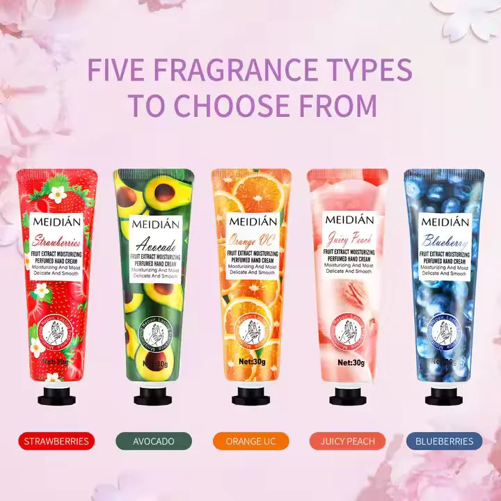 Meidian Fruit Extract Moisturizing Perfumed Hand Cream Set - Pack of 5
