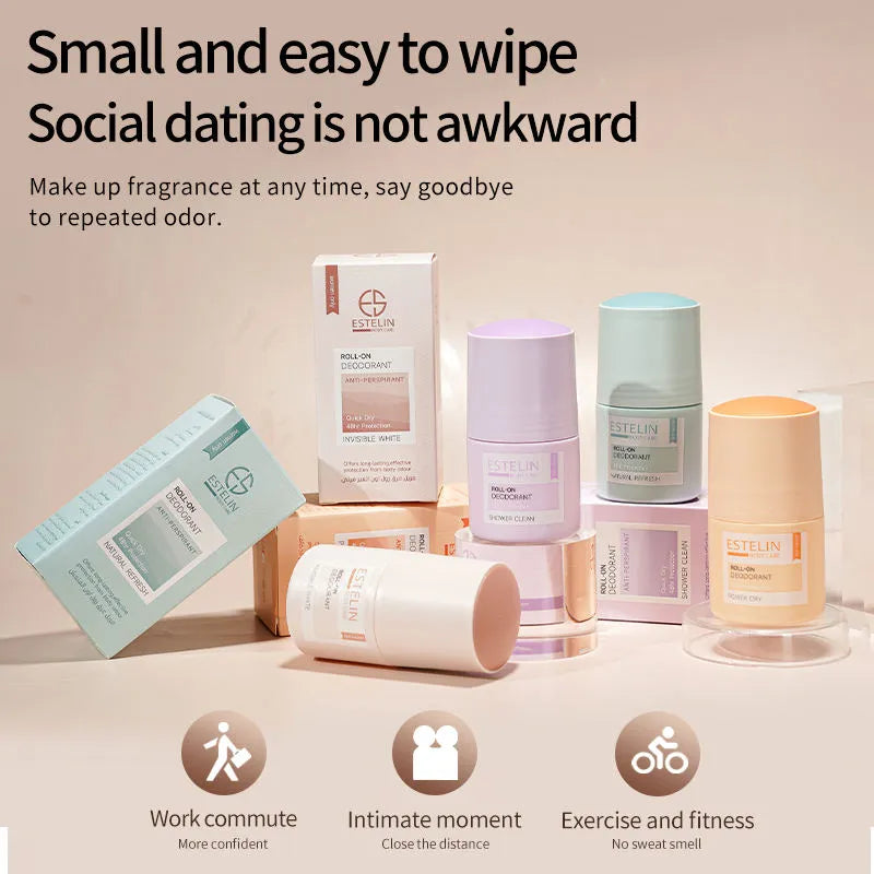 ESTELIN Deodorant Roll On – Power Dry – 48Hr Protection - 50ml