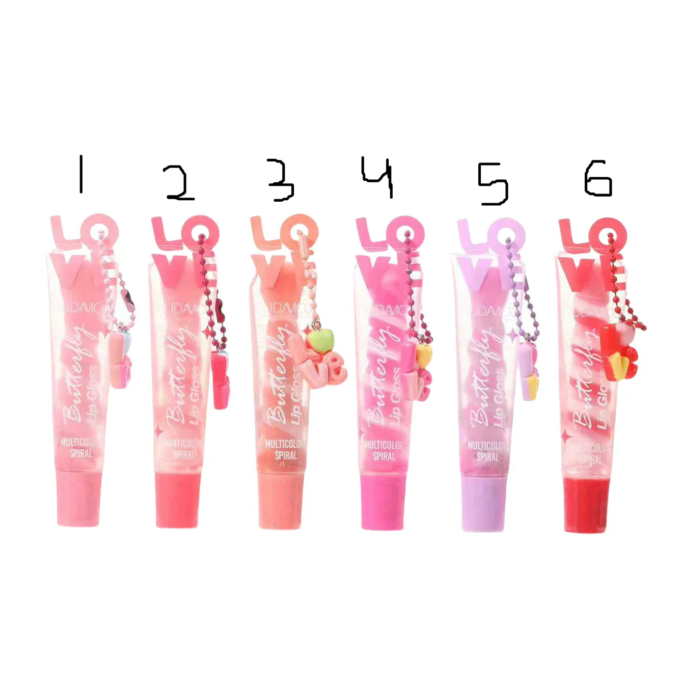 HUDAMOJI Butterfly Love Multicolor Spiral Lip Gloss