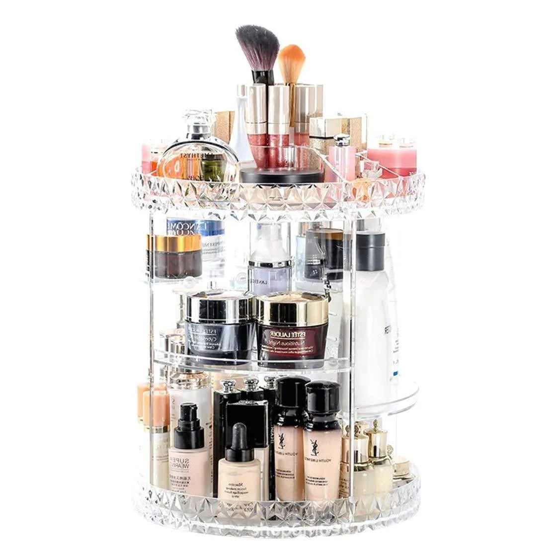 360° Rotating Acrylic Diamond Cosmetic Organizer