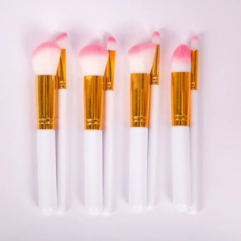 10Pcs Makeup Brush Set Soft Nylon Hair Vegan