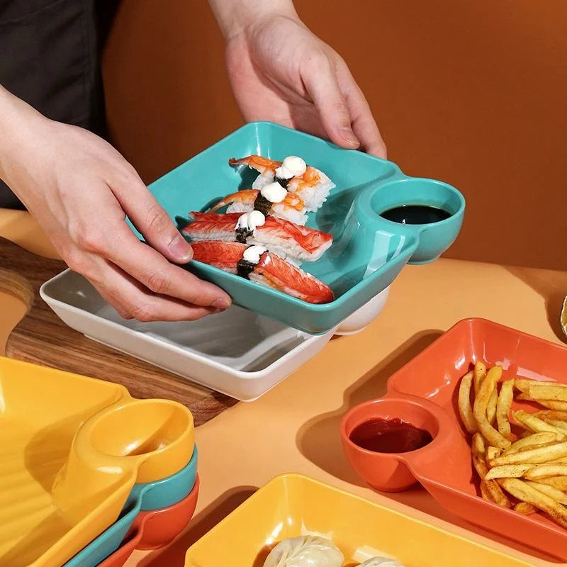 Multifunctional Durable Eco-Friendly PP Plastic Serving Plate - 4Pcs
