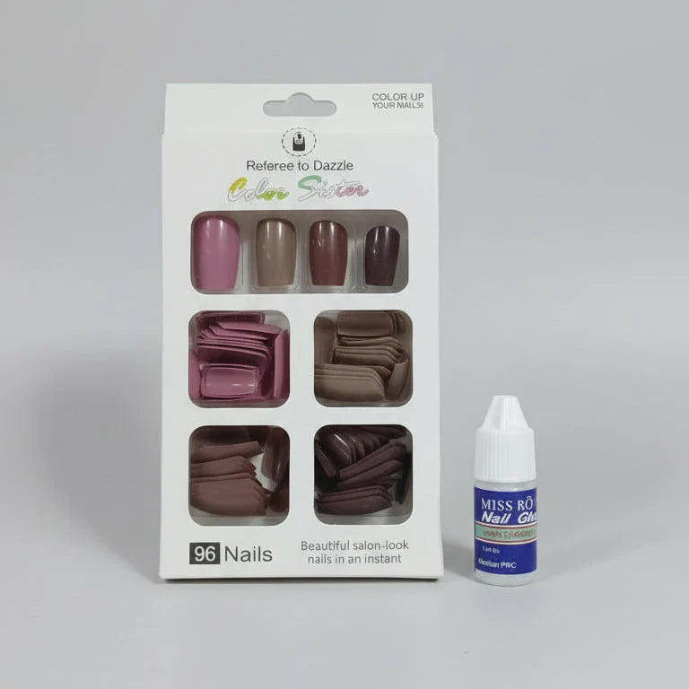 96-Pcs Artificial Nails and Nail Glue Combo