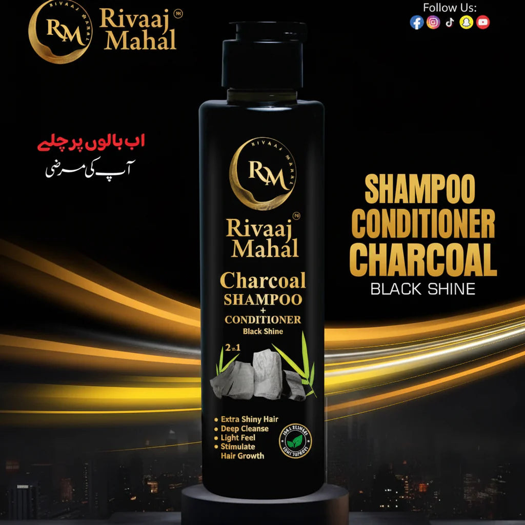 Rivaaj Mahal Charcoal Shampoo + Conditioner - 200ml