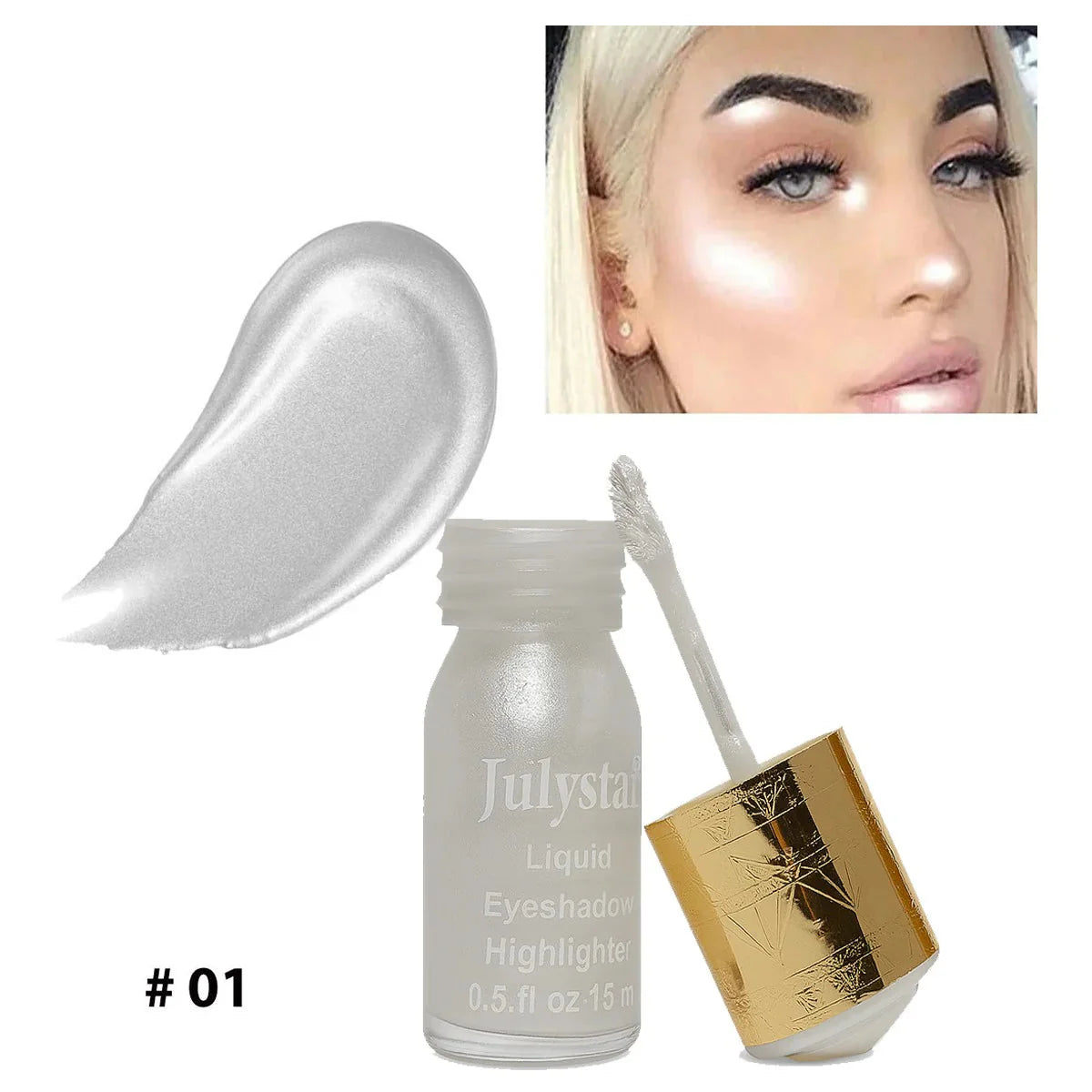 JulyStar Silky Glow Liquid Eyeshadow Highlighter - 15ml
