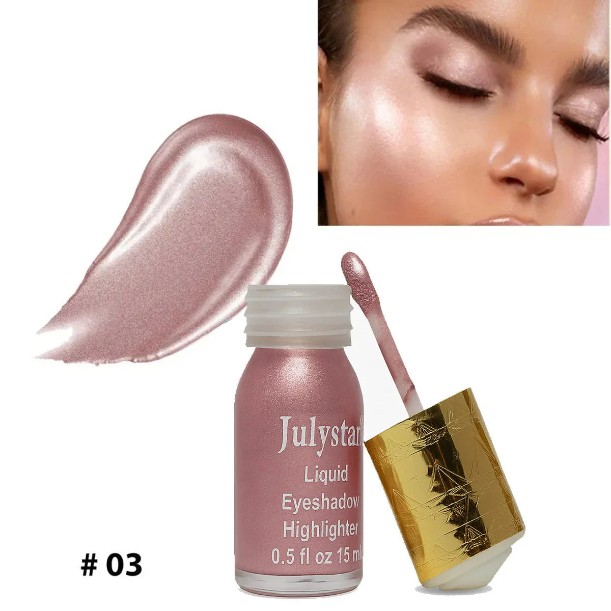 JulyStar Silky Glow Liquid Eyeshadow Highlighter - 15ml