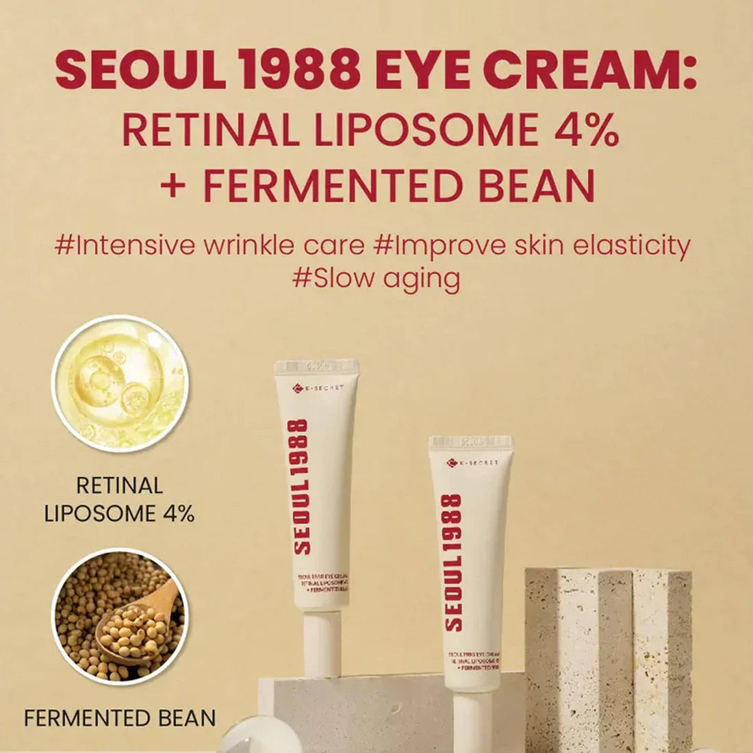 K-Secret Seoul 1988 Eye Cream Retinal Liposome 4% + Fermented Bean - 30ml - Made in Korea | Premium Skincare & Beauty Products in Pakistan
