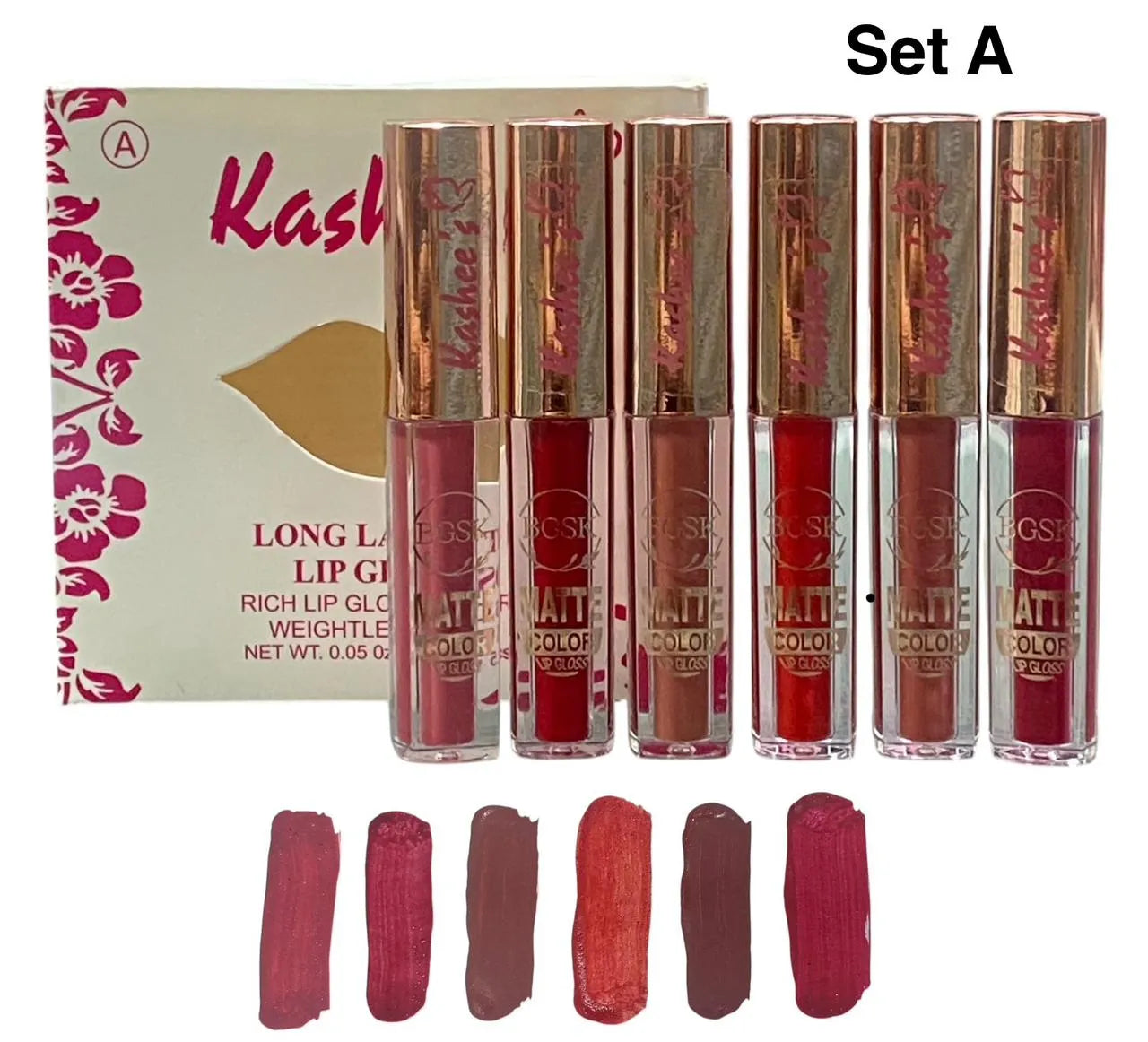 Kashee's 6 Pcs Matte Lipgloss Set