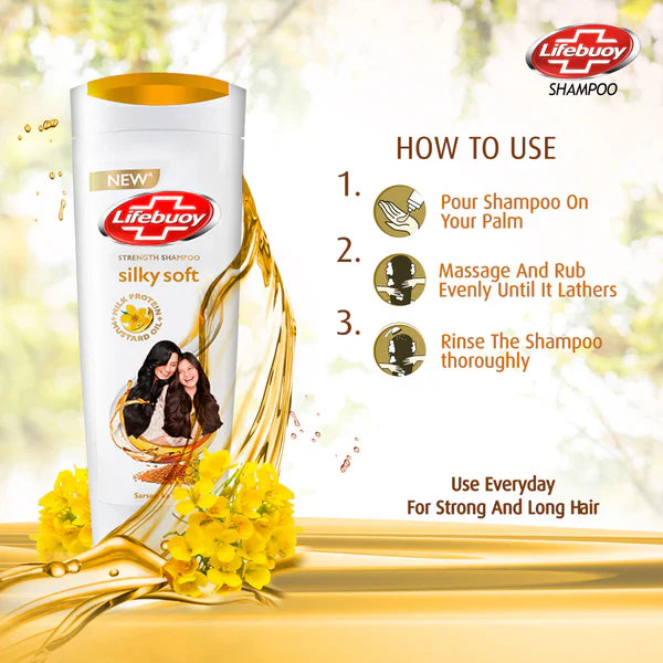 Lifebuoy Silky Soft Milk Protein + Mustard Oil Strength Shampoo 90ml