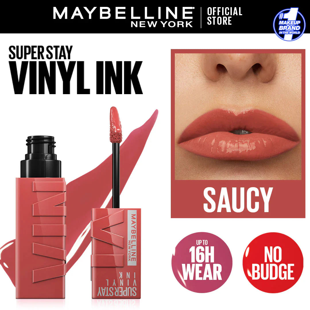 Original Maybelline Superstay Vinyl Ink Liquid Lipstick - Saucy 65