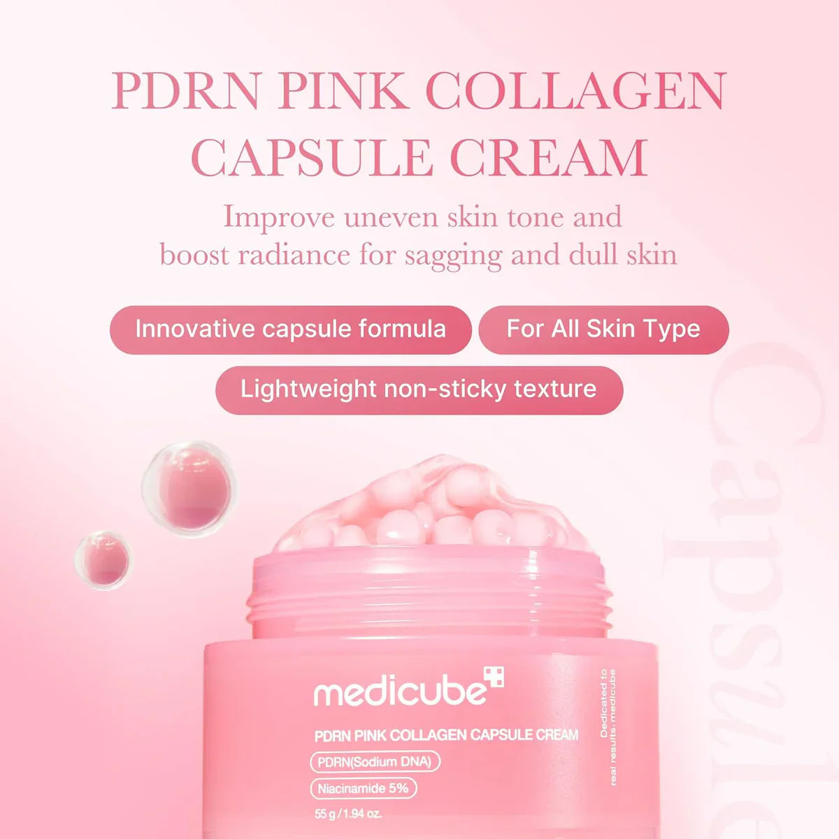 Medicube PDRN Pink Collagen Capsule Cream - 55g - Made in Korea | Premium Skincare & Beauty Products in Pakistan