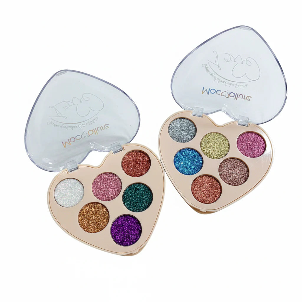 Mocallure Heart Glitter Eyeshadow Palette - 6 Colors