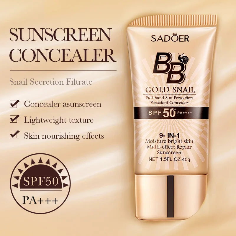 Sadoer Gold Snail Sunscreen BB Cream | Premium Skincare & Beauty Products in Pakistan