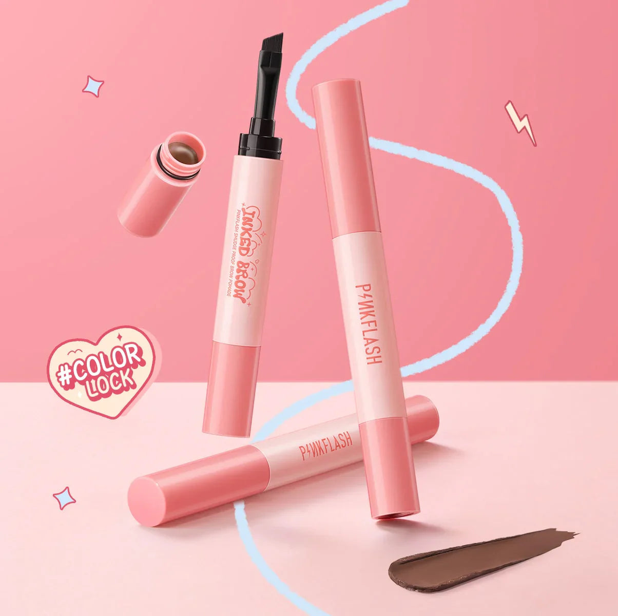PINKFLASH Brow Pomade Inked Brow Smudge Proof