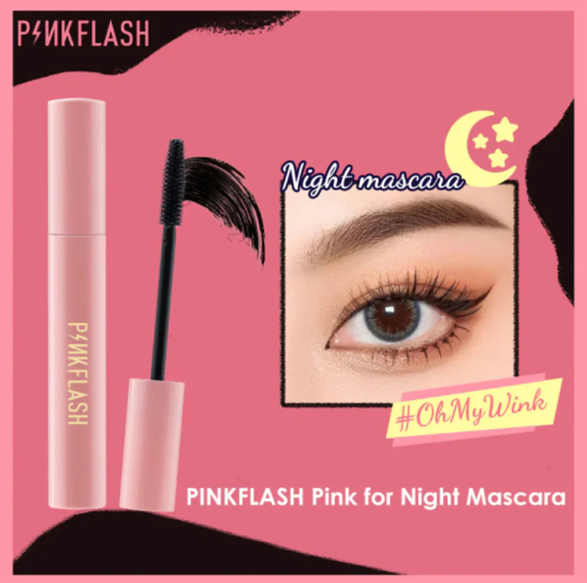 PINKFLASH Waterproof Natural Stretches Microwave Rich In Fiber Mascara - 7ml
