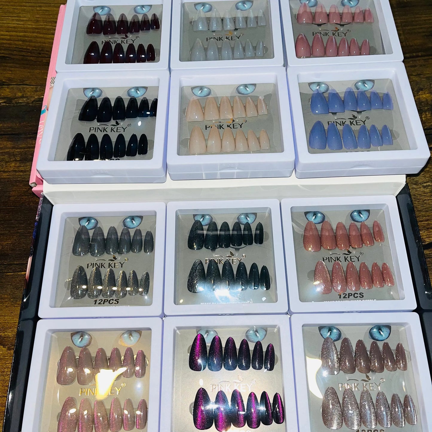 Pink Key Stylish Artificial Nails
