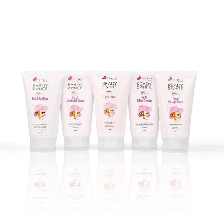 Cutish Ready 2 White Facial 5 Step Kit (Each Tube 120ml)
