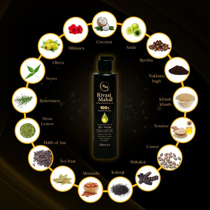 Rivaaj Mahal 20+ Herb Hair Oil - 200ml