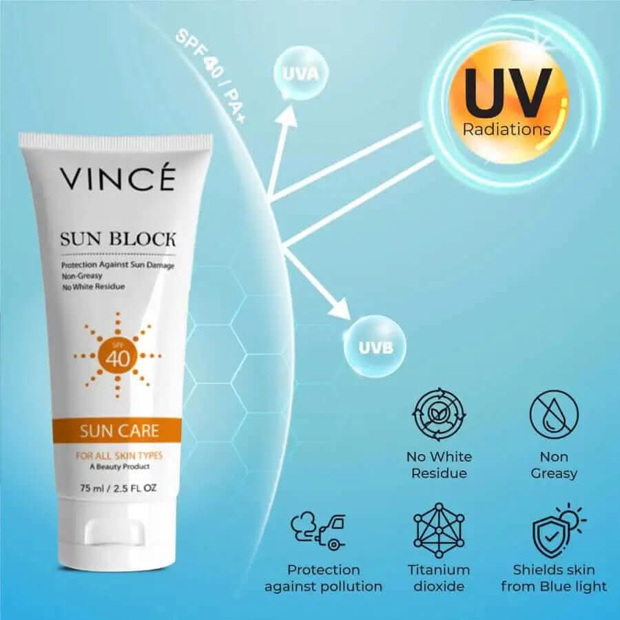 Vince Sunblock SPF 40 - 75ml | Premium Skincare & Beauty Products in Pakistan
