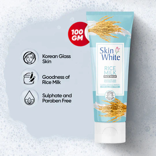 Skin White Rice Milk Face wash (Sulphate & Paraben Free) | Premium Skincare & Beauty Products in Pakistan
