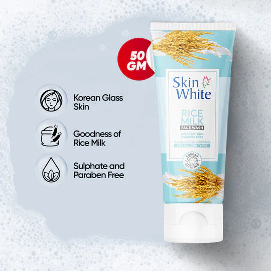 Skin White Rice Milk Face wash (Sulphate & Paraben Free) | Premium Skincare & Beauty Products in Pakistan
