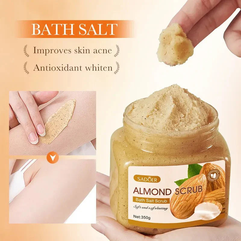 Sadoer Almond Scrub Soft And Exfoliating Bath Salt Scrub - 350g | Premium Skincare & Beauty Products in Pakistan
