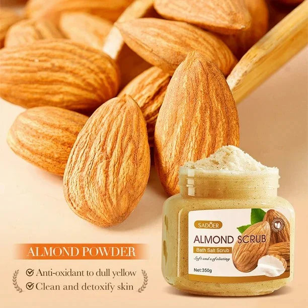 Sadoer Almond Scrub Soft And Exfoliating Bath Salt Scrub - 350g | Premium Skincare & Beauty Products in Pakistan
