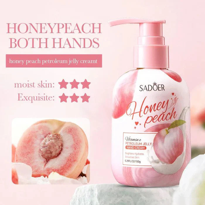Sadoer Honey Peach Vitamin E Petroleum Jelly Hand Cream - 150g