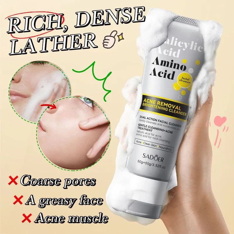 Sadoer Salicylic Acid Amino Acid Acne Removal Brightening Dual Action Facial Cleanser 50g | Premium Skincare & Beauty Products in Pakistan