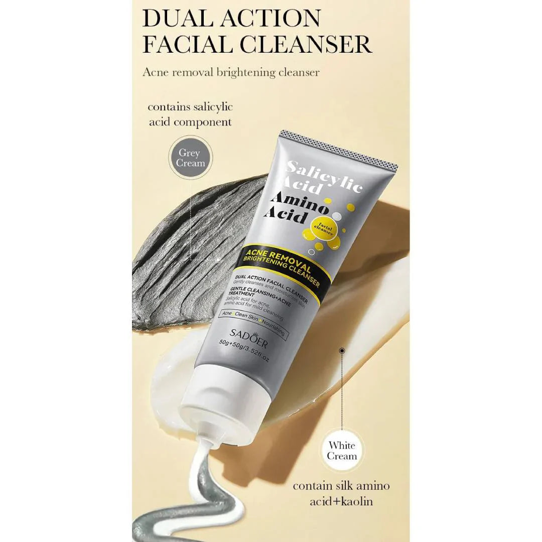 Sadoer Salicylic Acid Amino Acid Acne Removal Brightening Dual Action Facial Cleanser 50g | Premium Skincare & Beauty Products in Pakistan