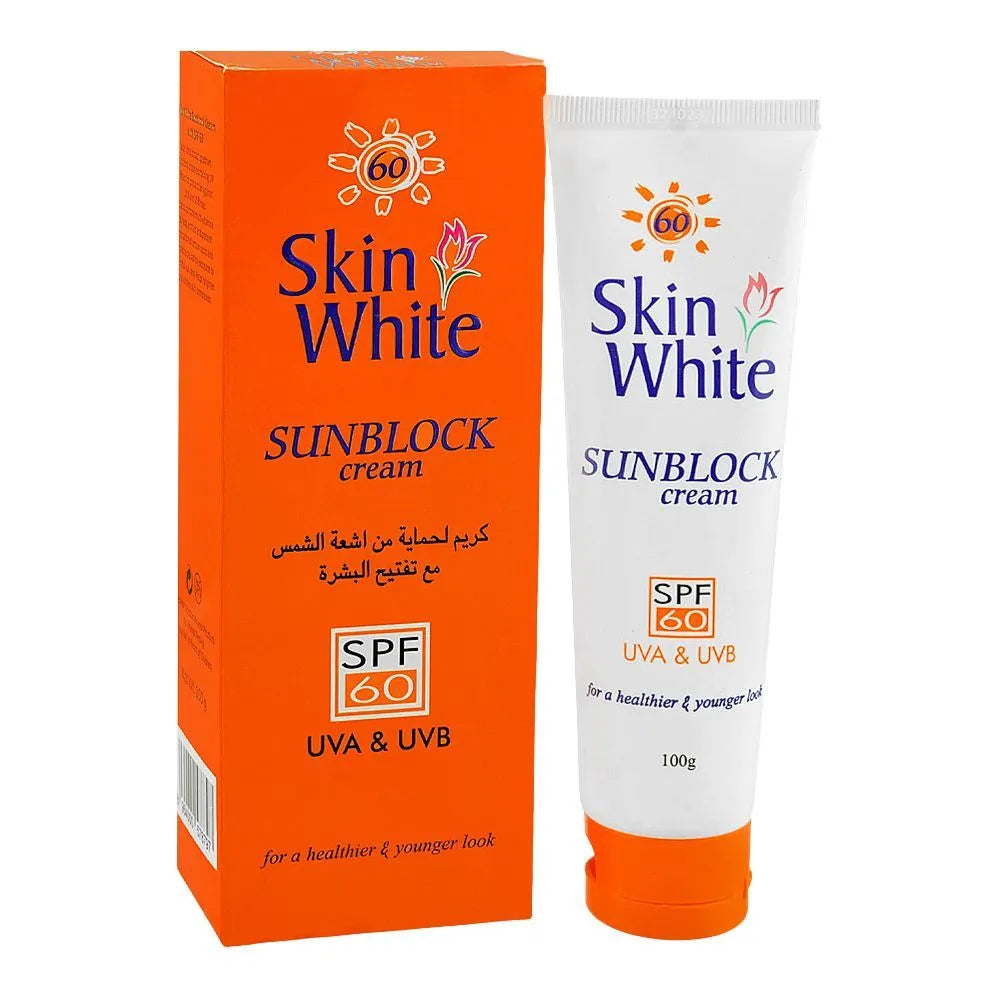 Skin White SPF60 Sunblock Cream, UVA & UVB Protection - 100g | Premium Skincare & Beauty Products in Pakistan
