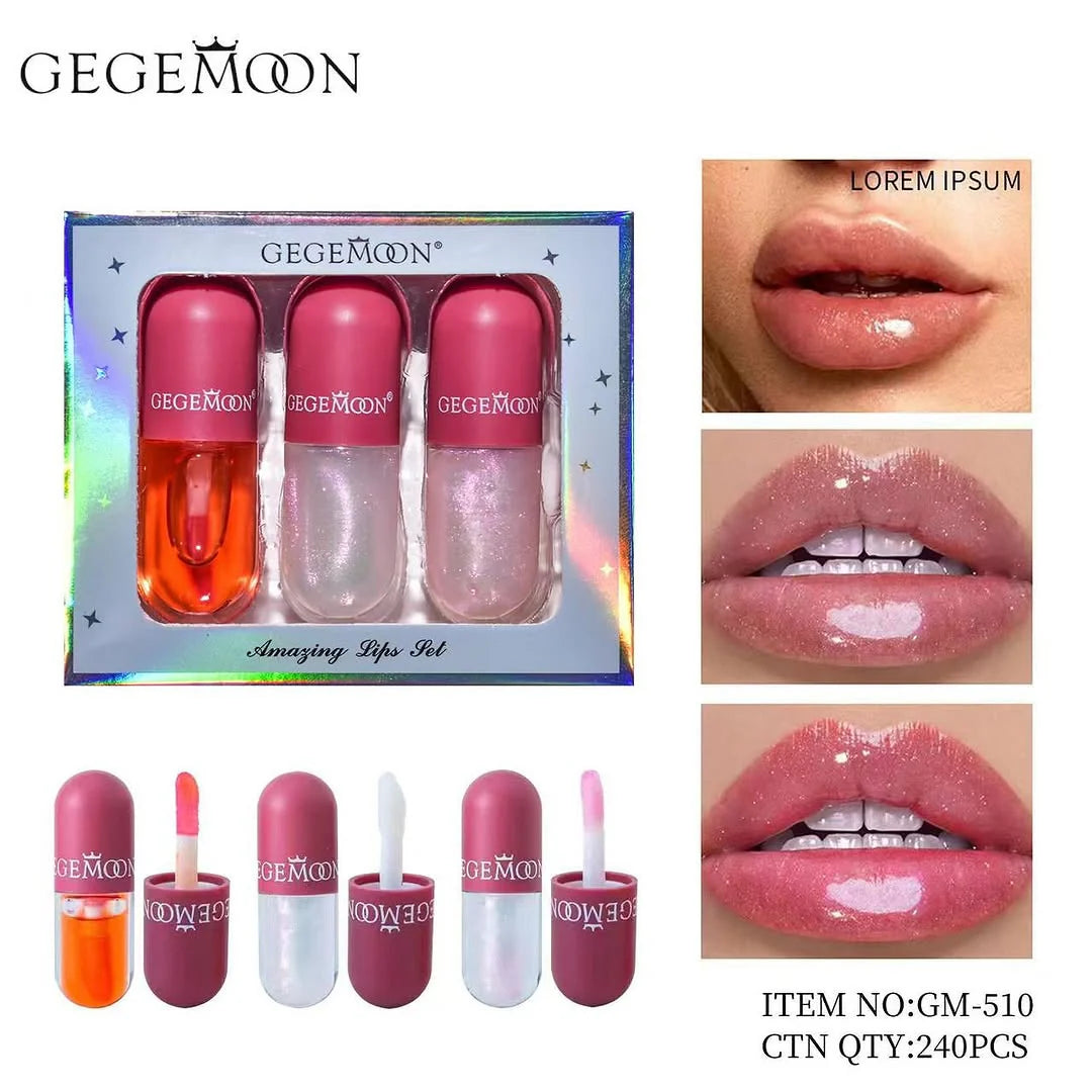 Gegemoon Lip Protecting Oil & Moisturizing Lip Gloss - Pack Of 3