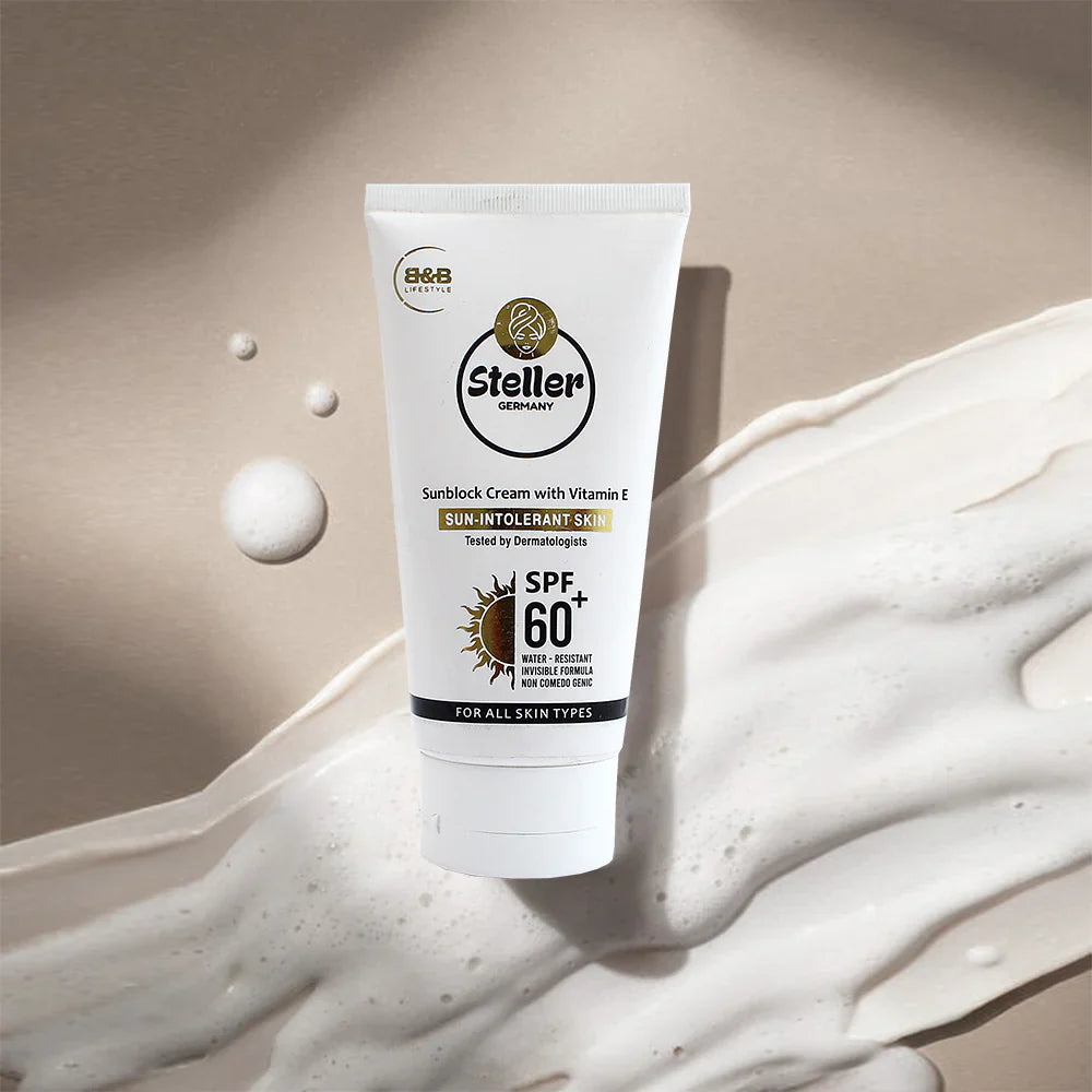 Steller Sunblock Cream with Vitamin-E - 120ml | Premium Skincare & Beauty Products in Pakistan