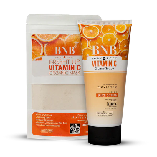 BNB Vitamin C Bright Booster ( Scrub 200ml + Mask 120gm)