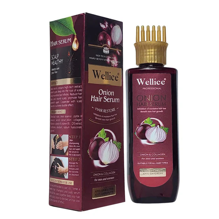 Wellice Onion Anti Hair Loss Serum With Comb Head - 200ml