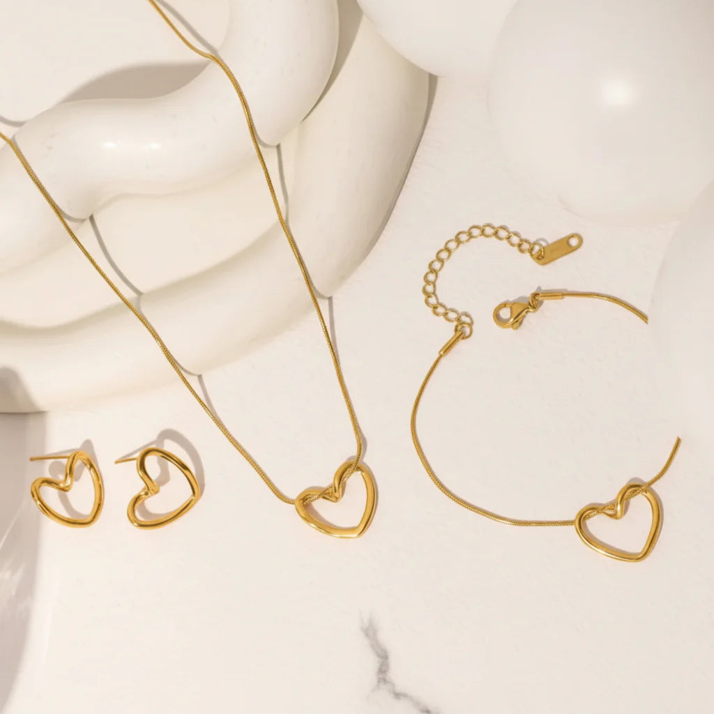 Stainless Steel Heart Combo Set