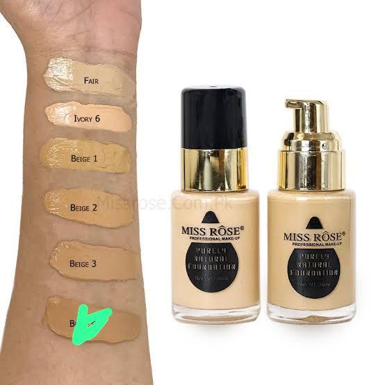 Miss Rose Waterproof Moisturizing Oil Free Full Coverage Foundation - 30ml