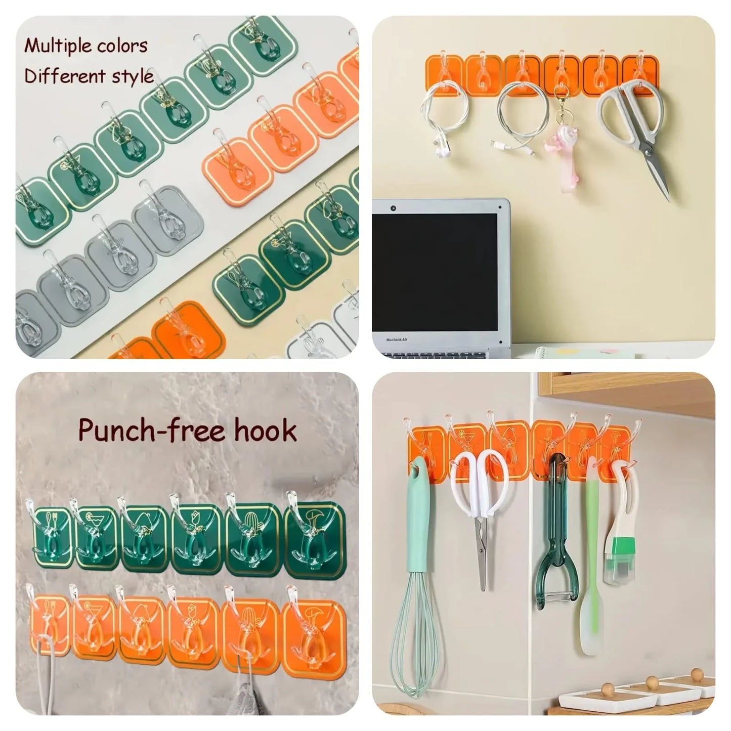 Multipurpose Wall Mounted Hook - Pack Of 6