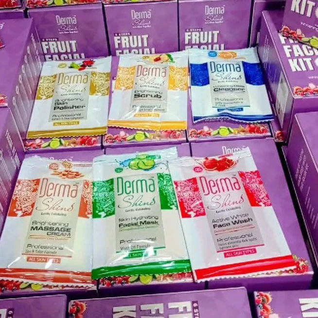 Derma Shine Fruit Facial Kit Sachet - 6 Packs | Premium Skincare & Beauty Products in Pakistan