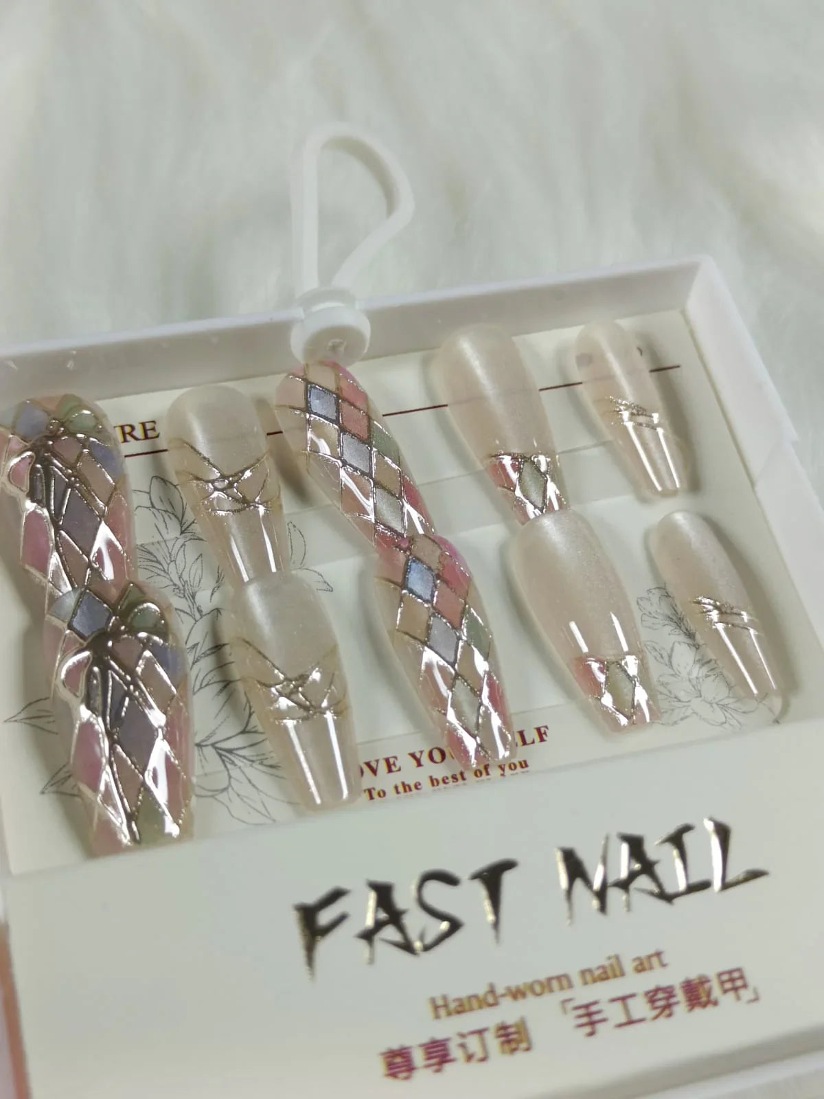 Cat Eye Fake Nails Handmade