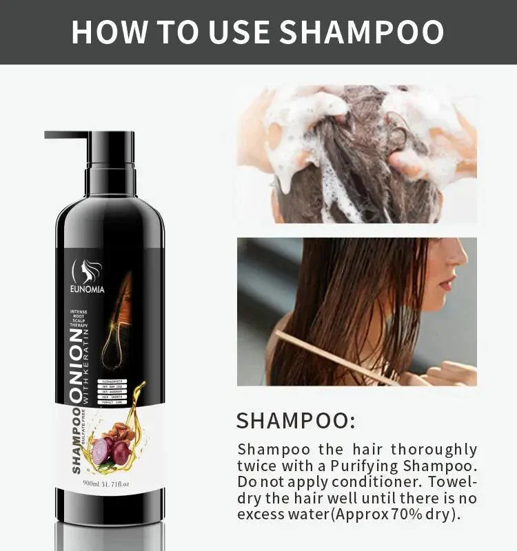 Eunomia Onion Sulfate Free Shampoo with Keratin Hair Treatment - 900ml