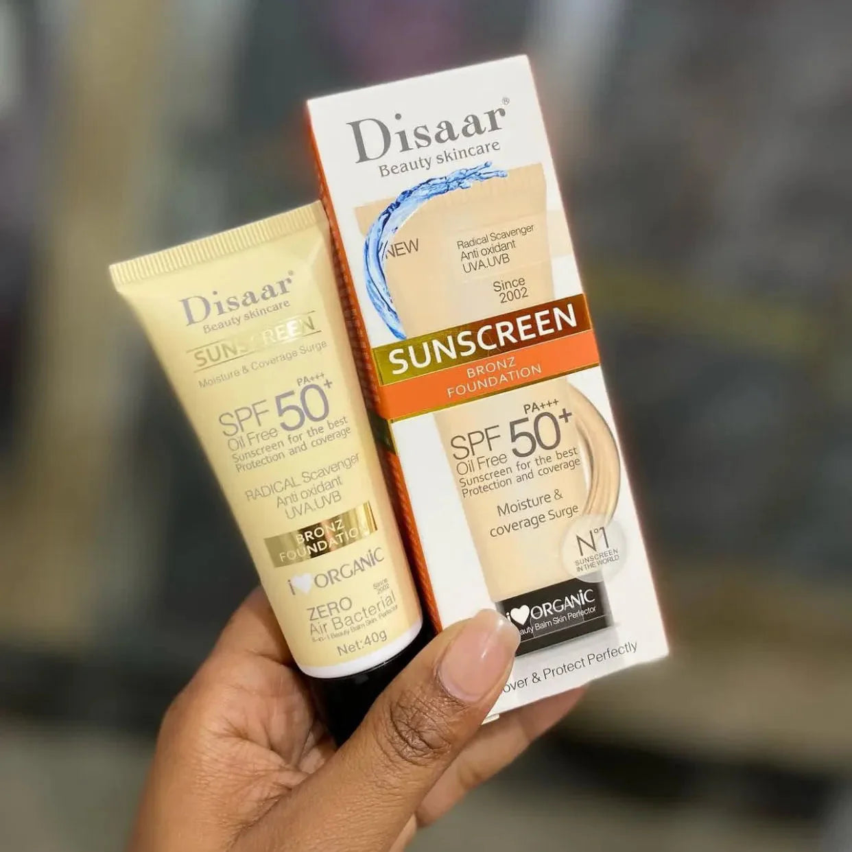 Disaar Sunscreen Bronz Foundation SPF 50 Oil-Free – 40g | Premium Skincare & Beauty Products in Pakistan