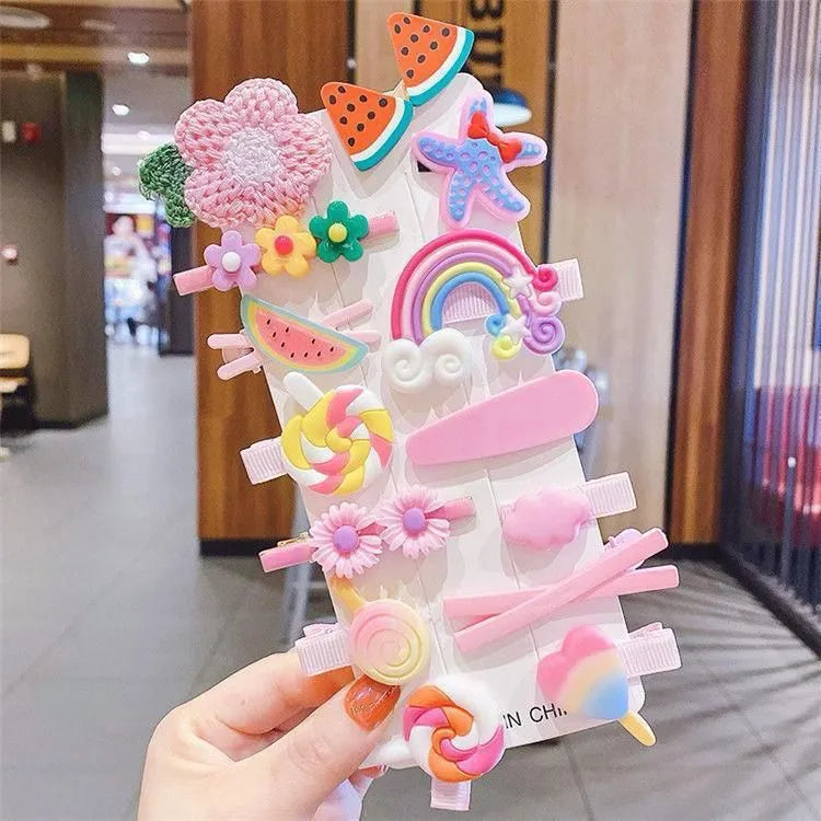 14 Pcs Little Girls Princess Hairpins – Sweet Style Baby Decoration Clip Set