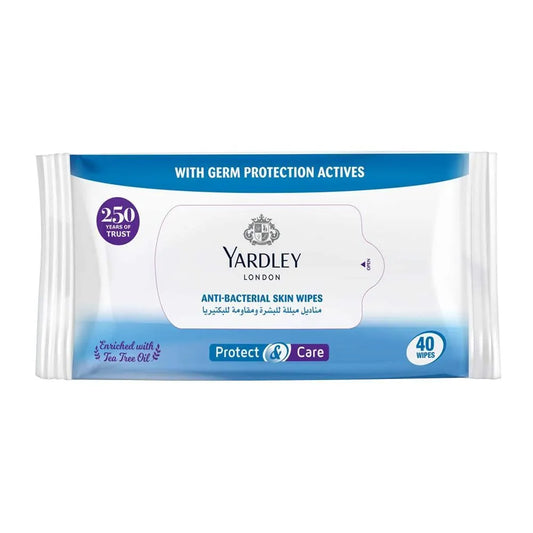 Yardley London Anti-Bacterial Skin Wipes – 40 Wipes | Premium Skincare & Beauty Products in Pakistan