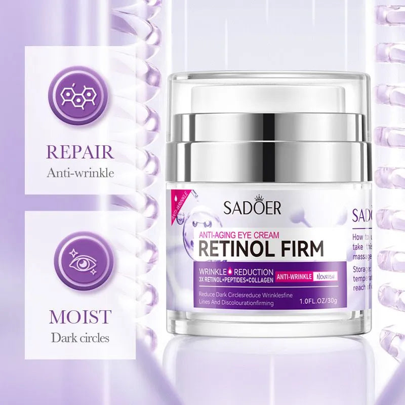 Sadoer Anti‑Aging Retinol Firm Wrinkle Reduction Peptides + Collagen Eye Cream – 30 g | Premium Skincare & Beauty Products in Pakistan