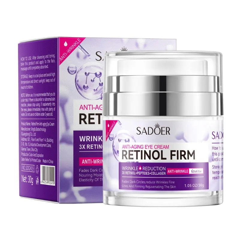 Sadoer Anti‑Aging Retinol Firm Wrinkle Reduction Peptides + Collagen Eye Cream – 30 g | Premium Skincare & Beauty Products in Pakistan