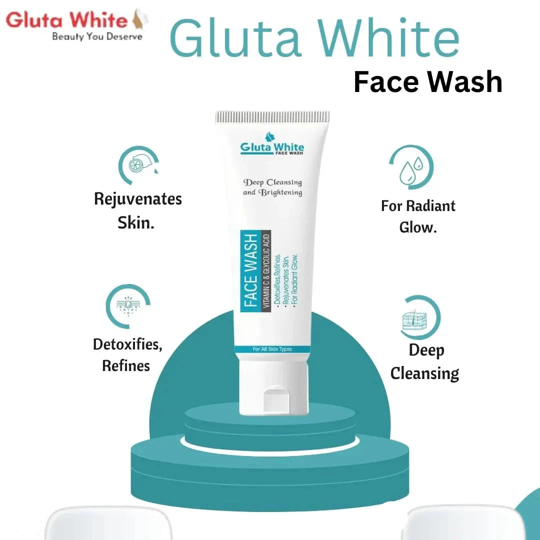 Gluta White Vitamin C & Glycolic Acid Face Wash - 100g | Premium Skincare & Beauty Products in Pakistan