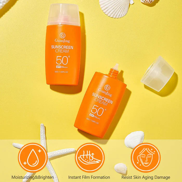 Guanjing Anti-Aging Sunscreen Cream SPF 50+ Moisturizing & Brightening – 50g