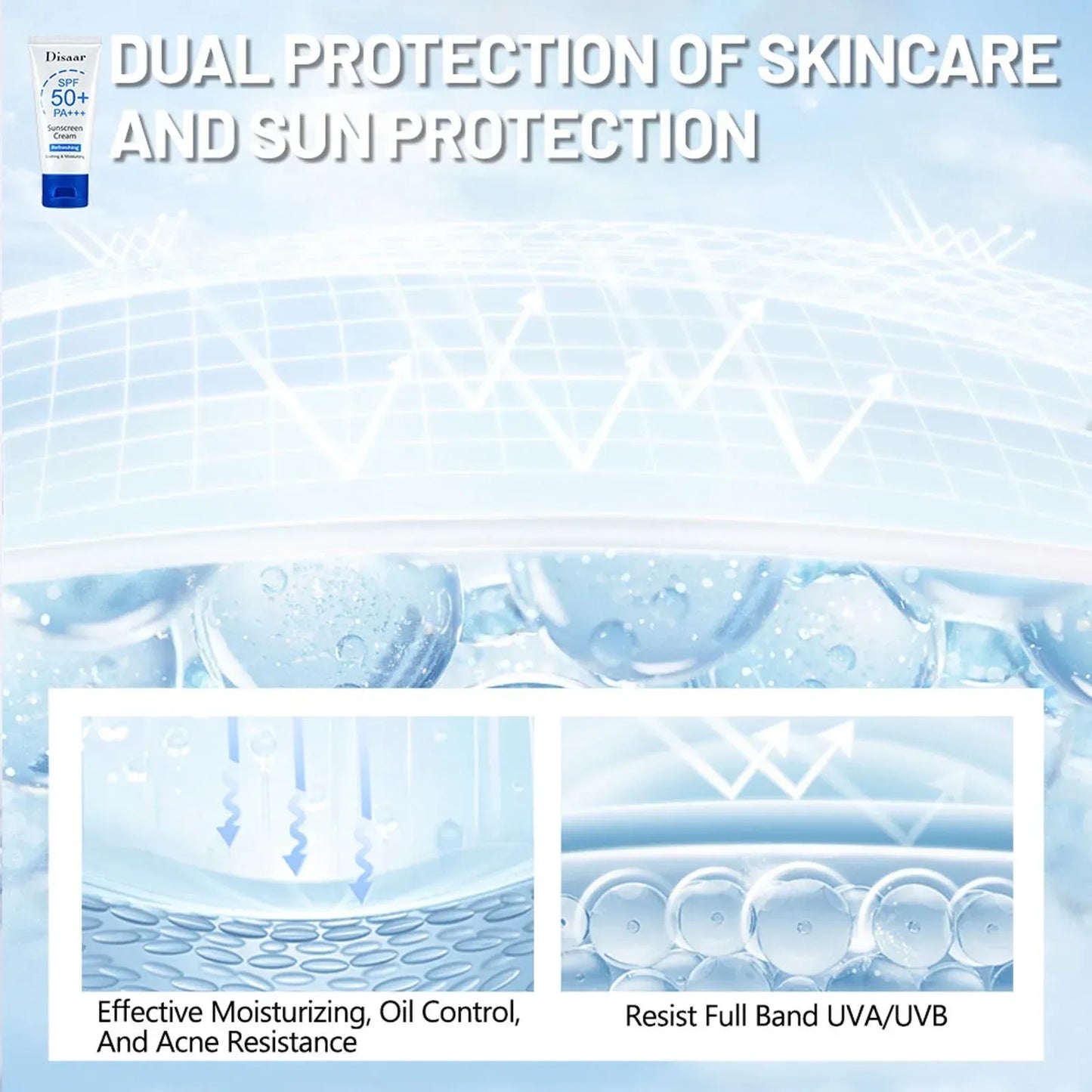 Disaar Salicylic Acid & Rose Extract Sunscreen Cream SPF 50 PA+++ - 50g | Premium Skincare & Beauty Products in Pakistan